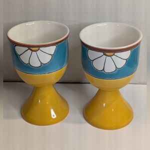 Hand-painted ceramic goblets from Ecuador. Daisy Design.